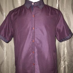 Vertical Sport Short Sleeve Button Up Shirt